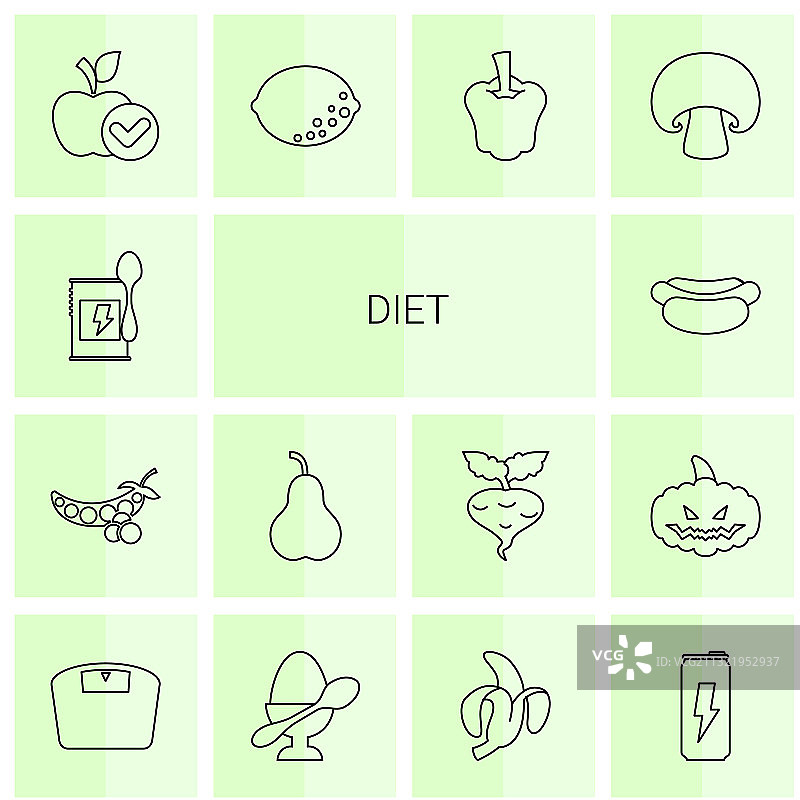 14个饮食图标图片素材