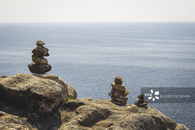 西班牙菲尼斯特雷的壮丽海景图片素材