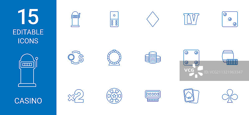 15个赌场图标图片素材