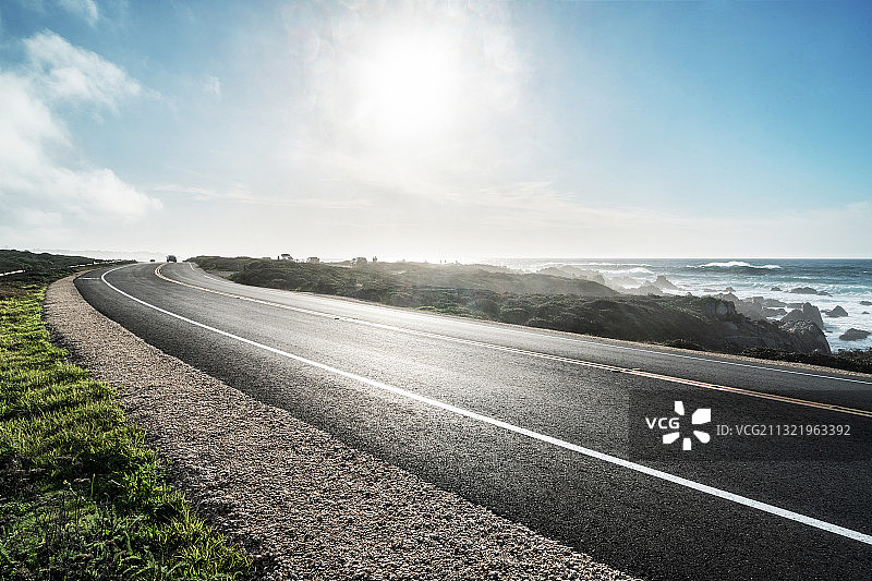 海边的公路图片素材