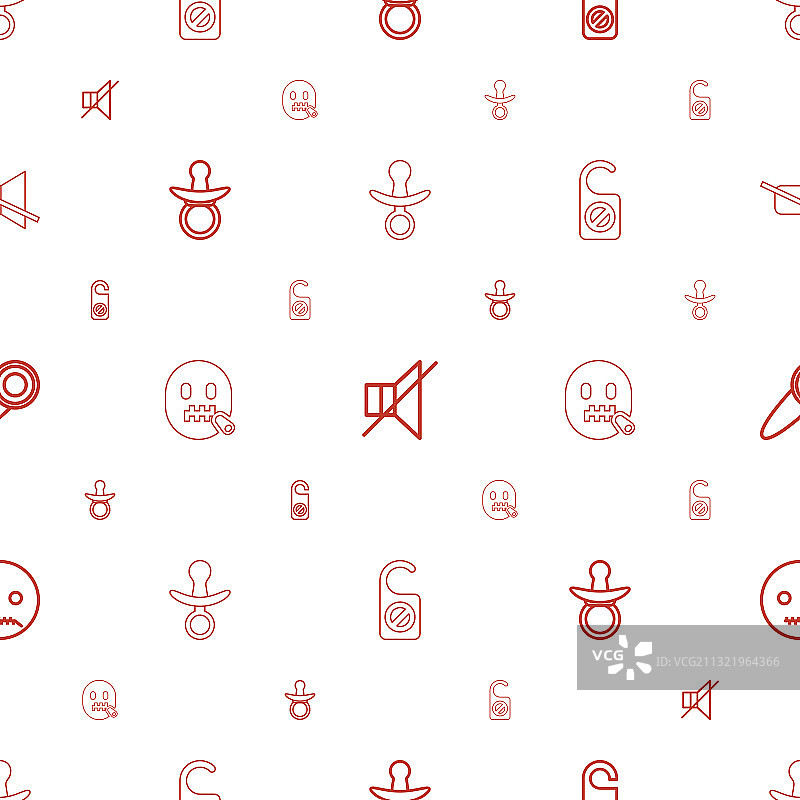 安静图标的无缝白色背景图案图片素材