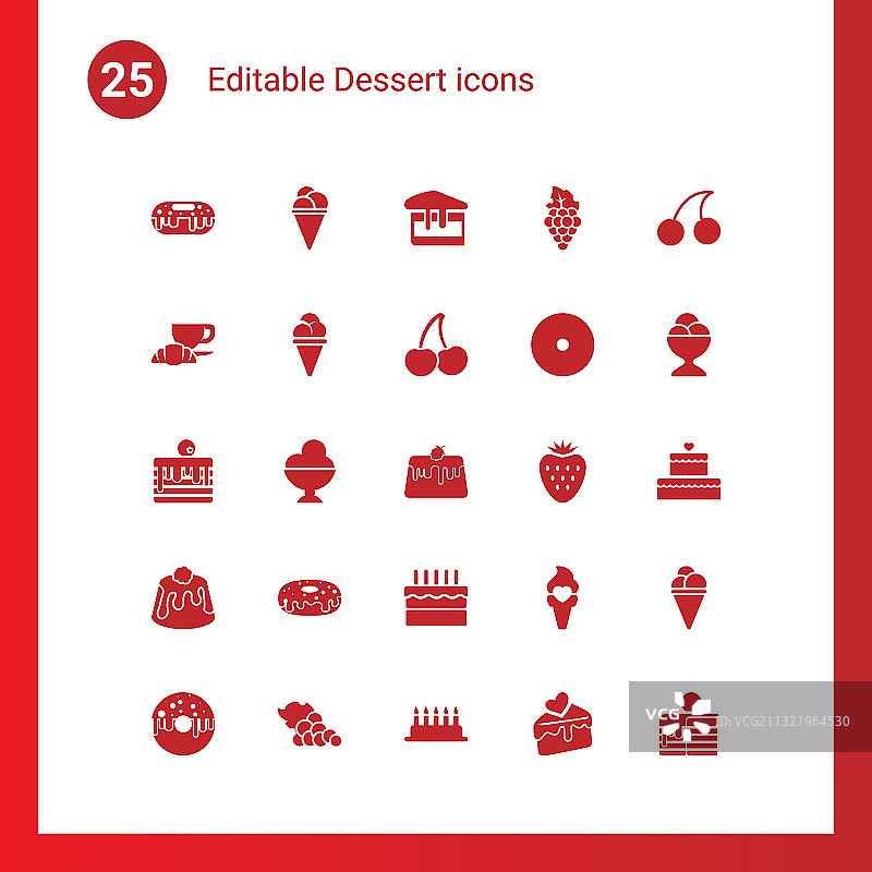 25个甜点图标图片素材