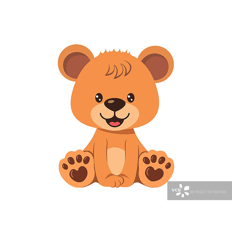 白色背景上的可爱泰迪熊图片素材