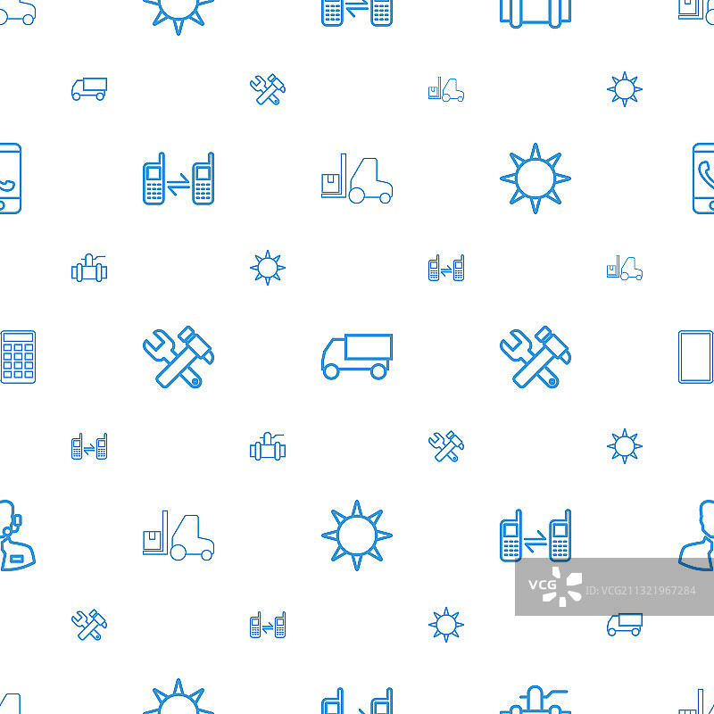 白色背景上的服务图标无缝图案图片素材