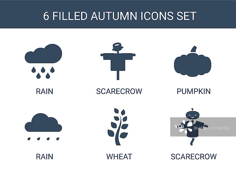 6个秋季图标图片素材