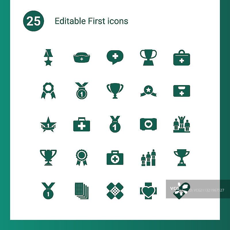 25个首字母图标图片素材