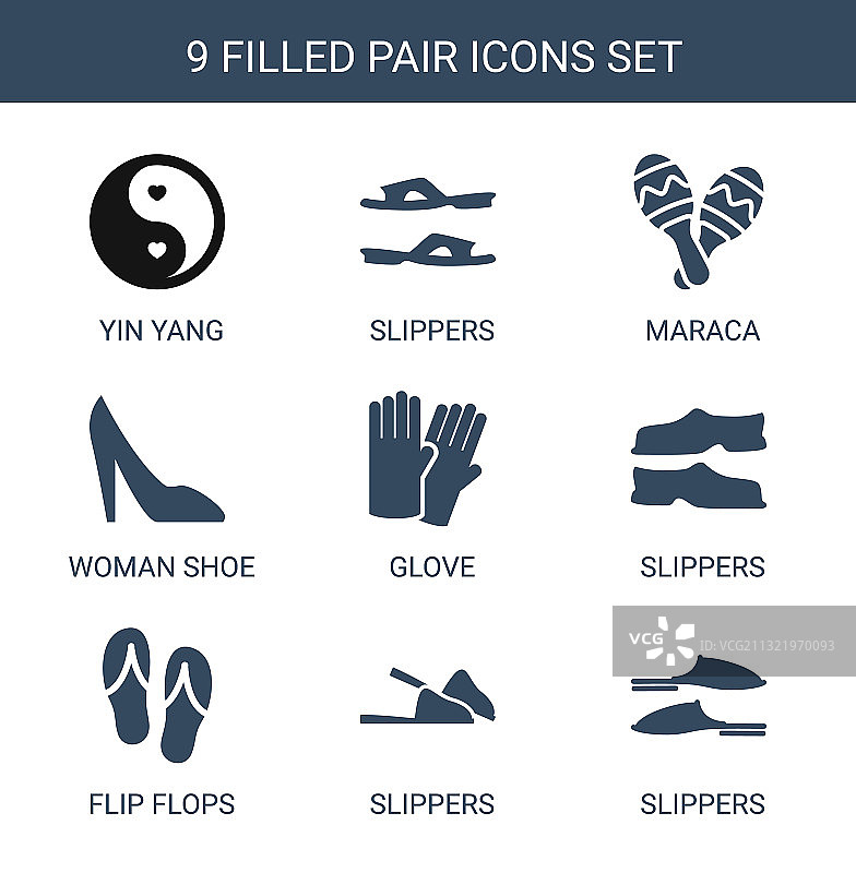 九对配对图标图片素材