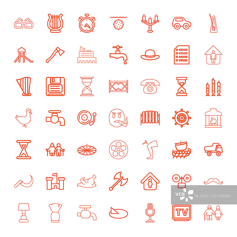 49个复古图标图片素材