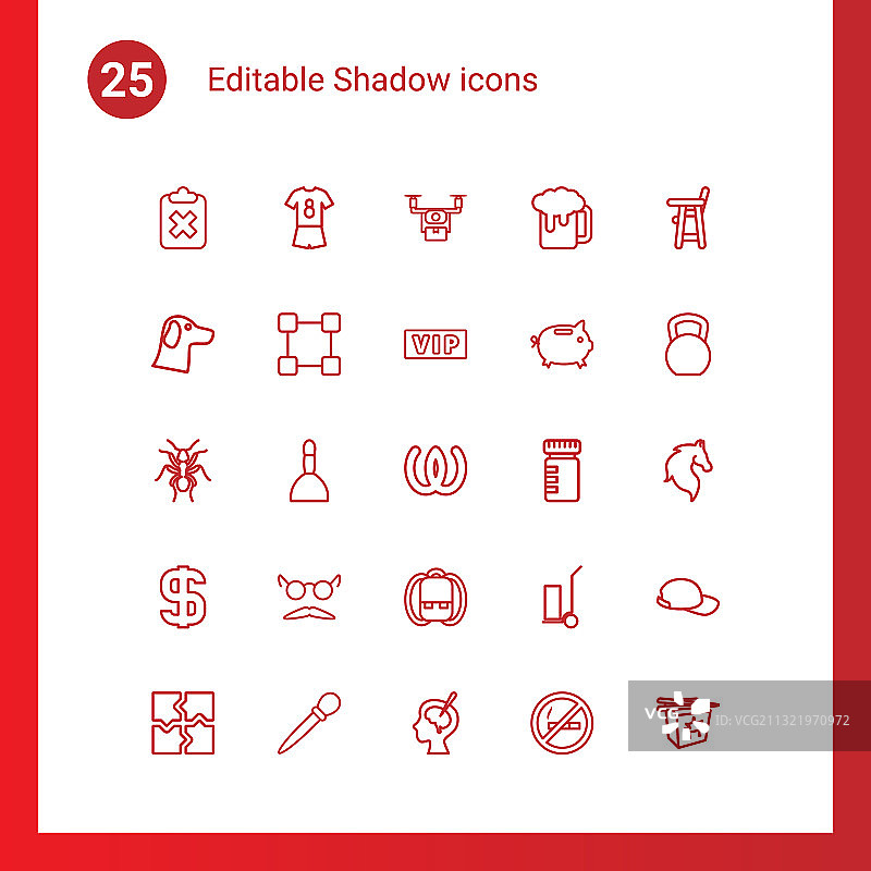 25个阴影图标图片素材