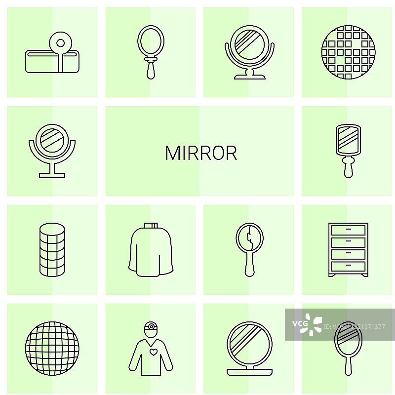 14个镜子图标图片素材