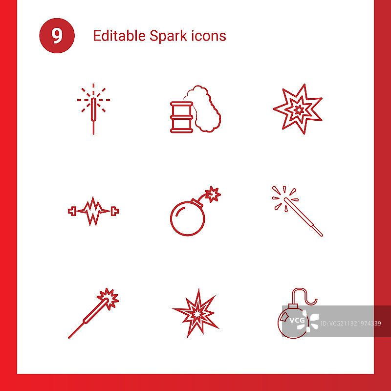 9个闪光图标图片素材