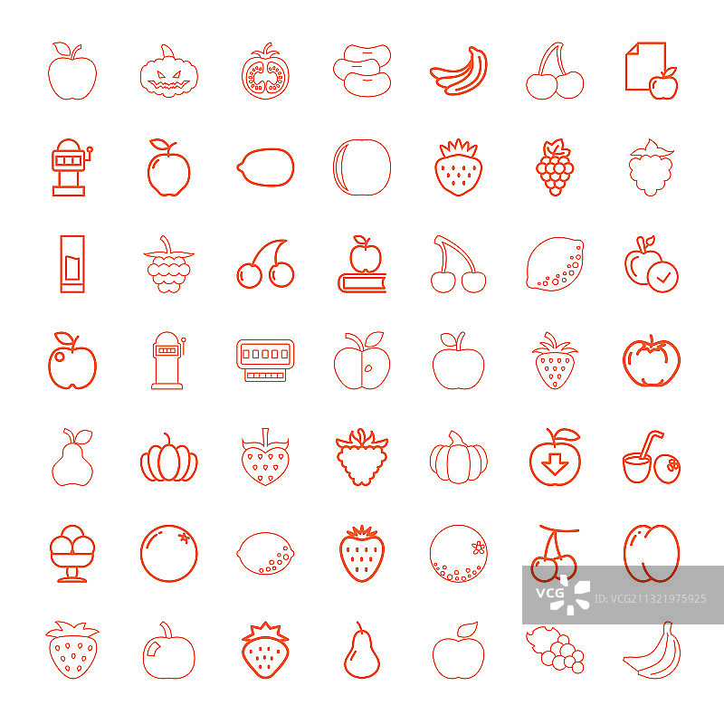 49个水果图标图片素材