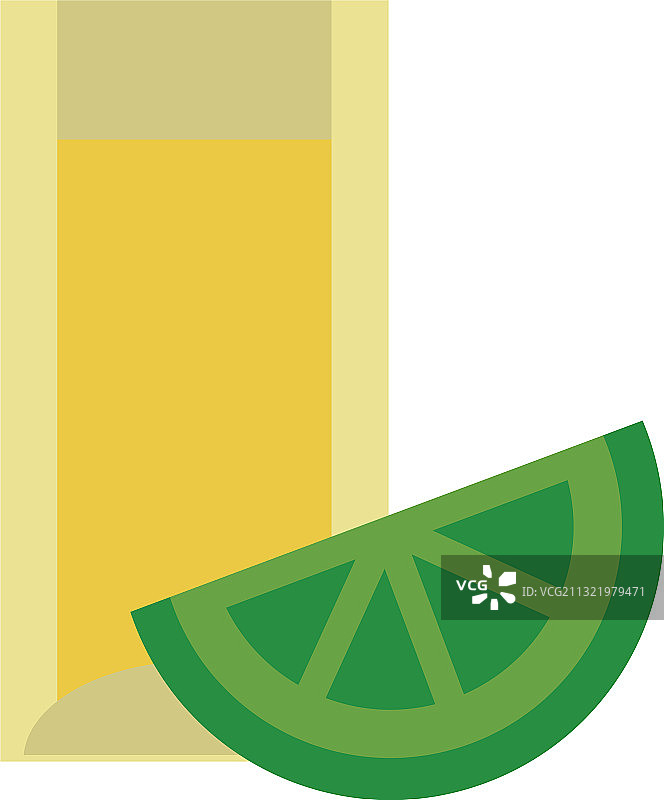 扁平风格龙舌兰酒和柠檬片图片素材