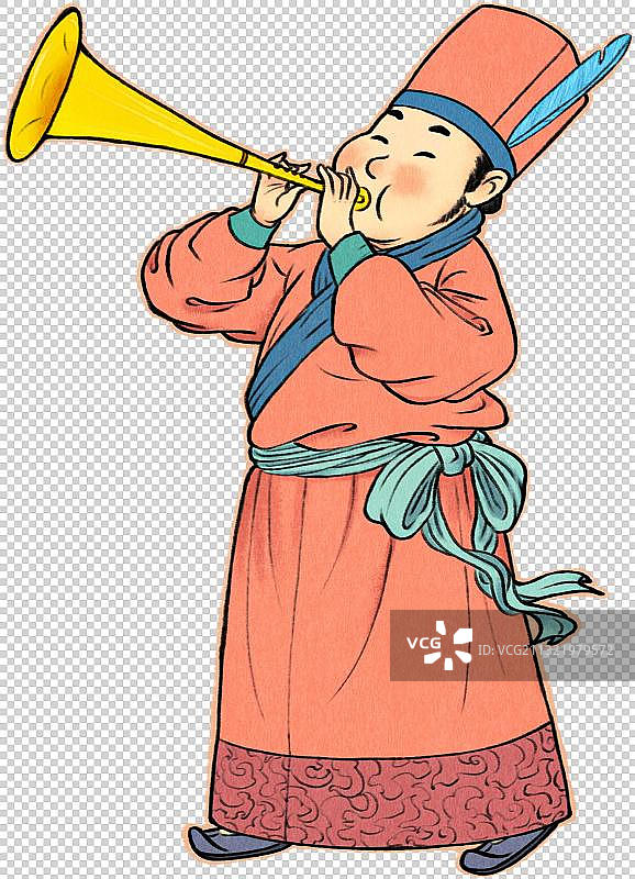 庆典吹唢呐人像元素图片素材