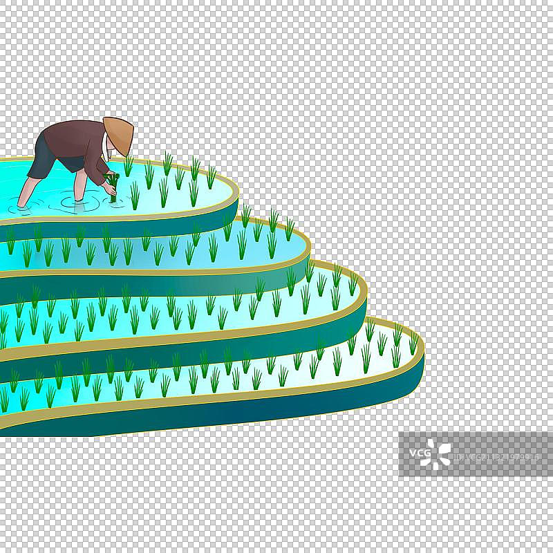 中国风梯田元素图片素材