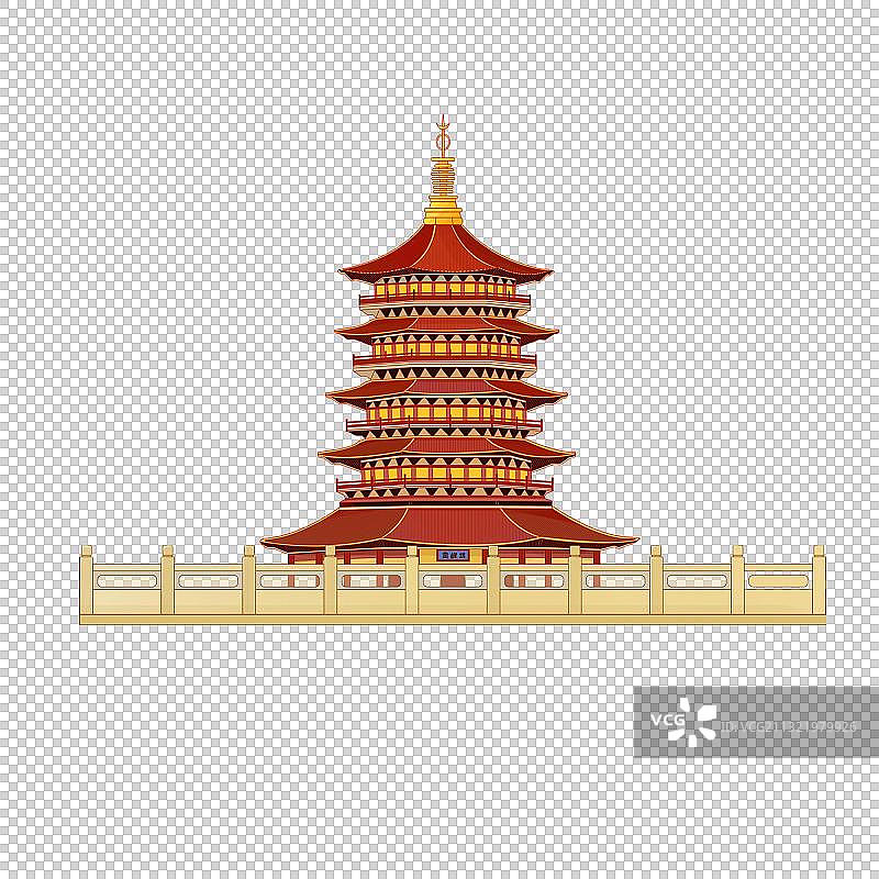 中国风杭州雷峰塔元素图片素材