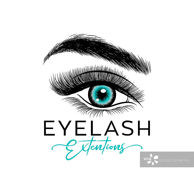 奢华美容睫毛标志图片素材