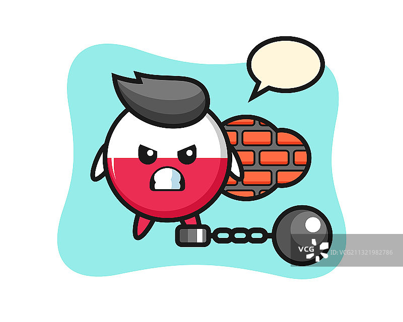 波兰国旗徽章吉祥物图片素材