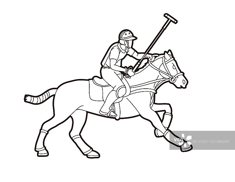 马球运动员卡通图形图片素材