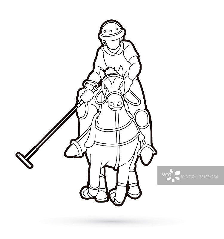 马球运动员卡通图形图片素材