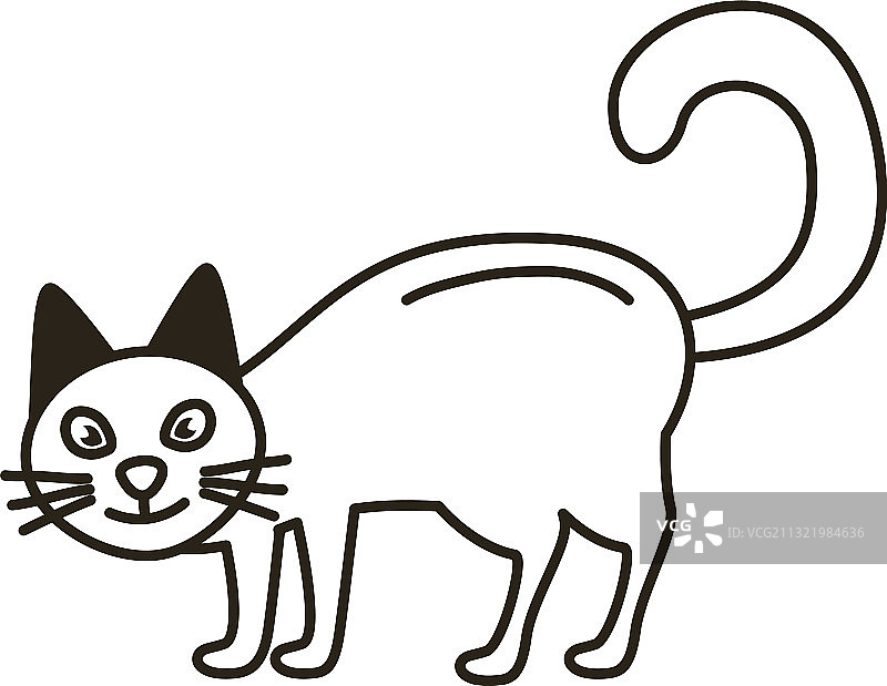 万圣节黑猫线条风格图标图片素材