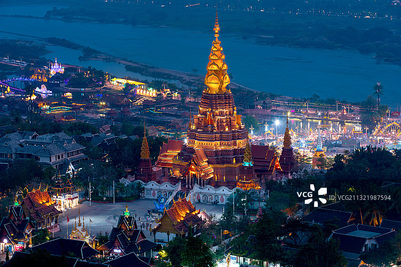 西双版纳大金塔寺图片素材