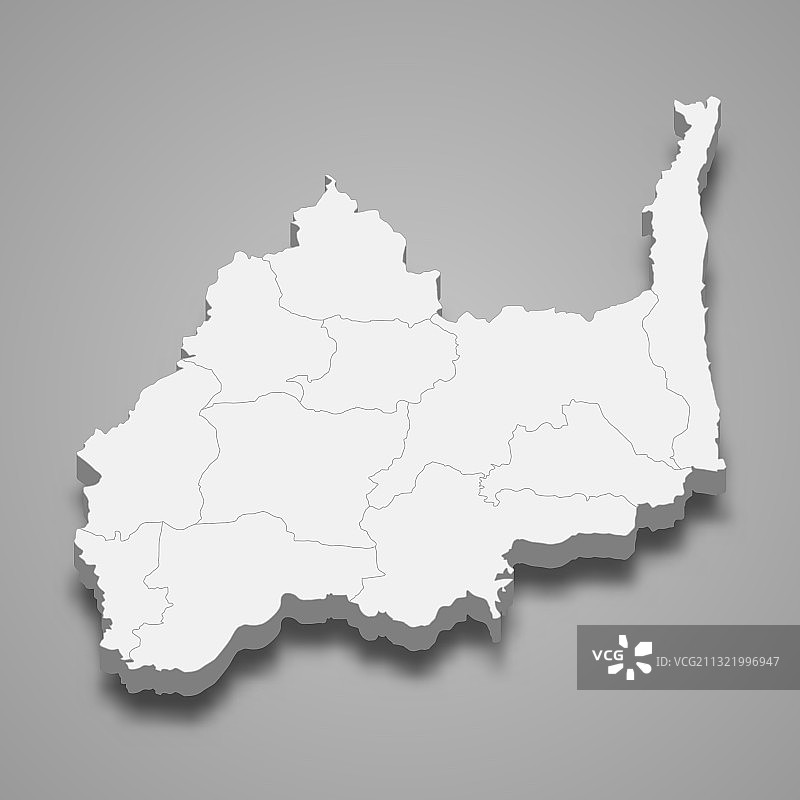 泰国华富里府3D地图图片素材
