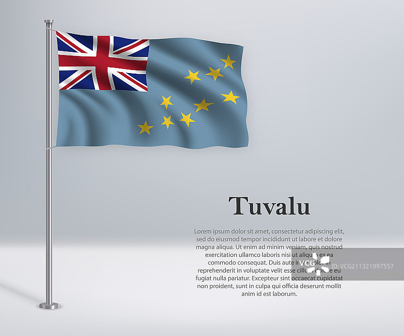 图瓦卢旗帜模板图片素材