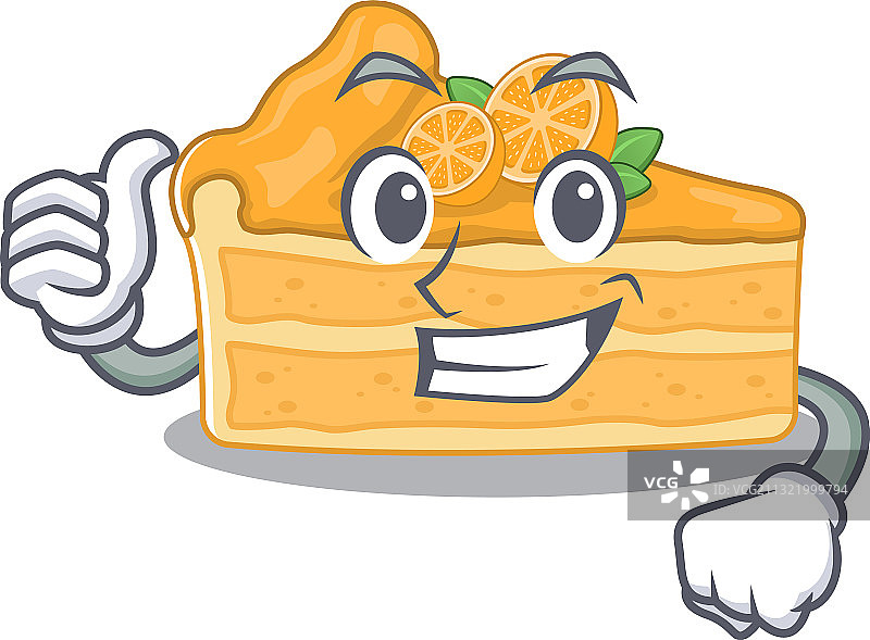 酷炫的橙色芝士蛋糕卡通设计图片素材