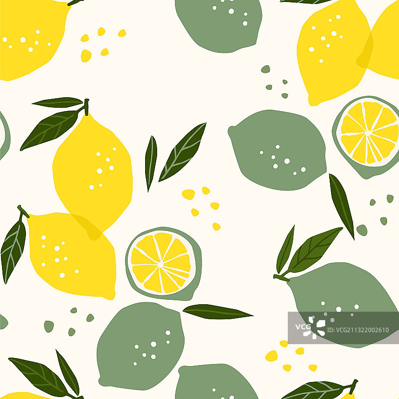 柠檬和青柠无缝图案图片素材