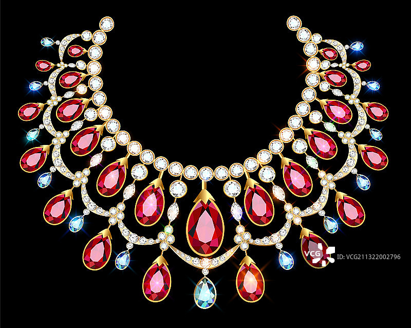 女性黄金首饰项链图片素材