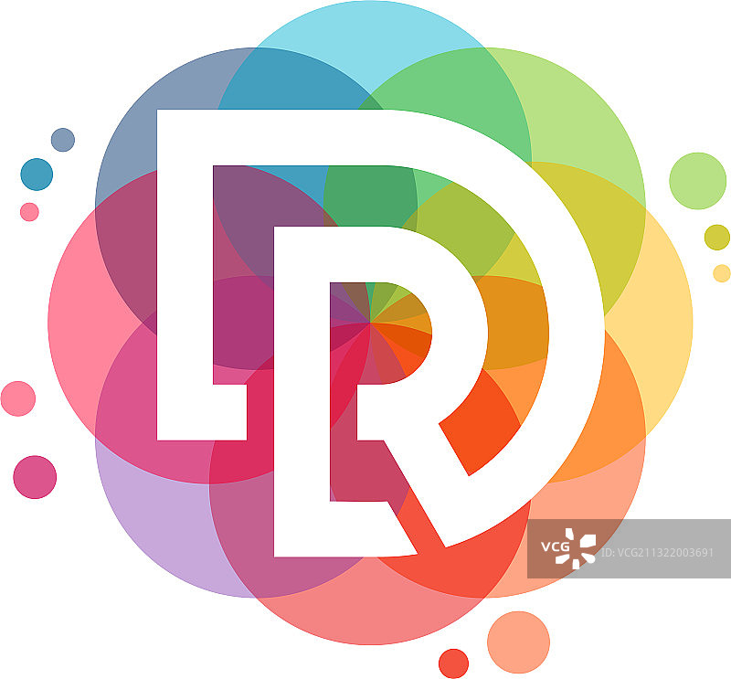 彩色R字母标志设计模板图片素材