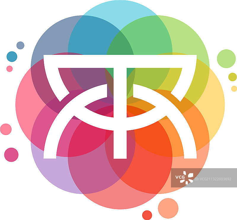 彩色R字母标志设计模板图片素材