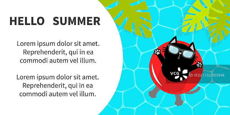 你好夏天banner宣传单，游泳池图片素材