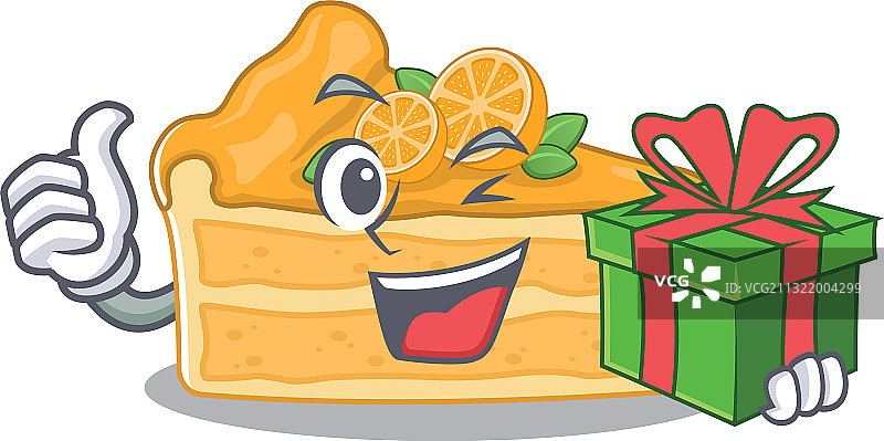 微笑的芝士蛋糕橙色卡通人物图片素材