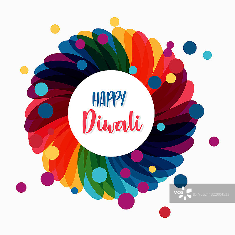 排灯节圆形花卉背景图片素材