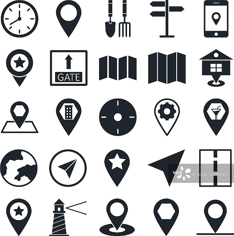 地图和导航图标图片素材