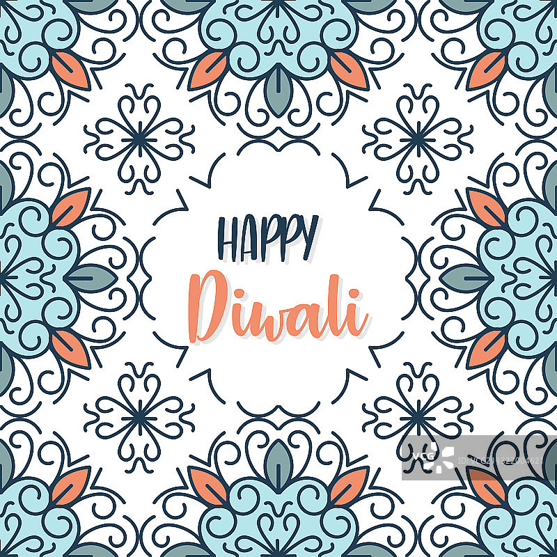 排灯节圆形花卉背景图片素材