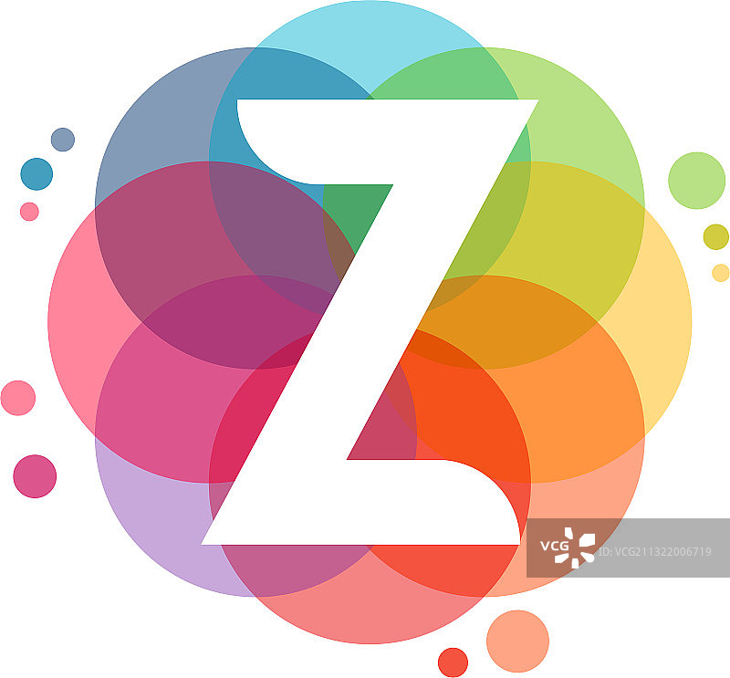 抽象Z字母创意logo设计概念，色彩丰富图片素材