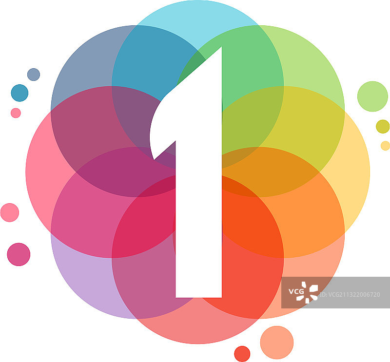 彩色数字1标志设计概念图片素材