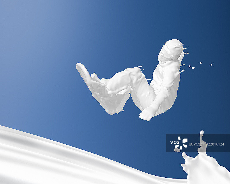牛奶形态的人物滑雪图片素材