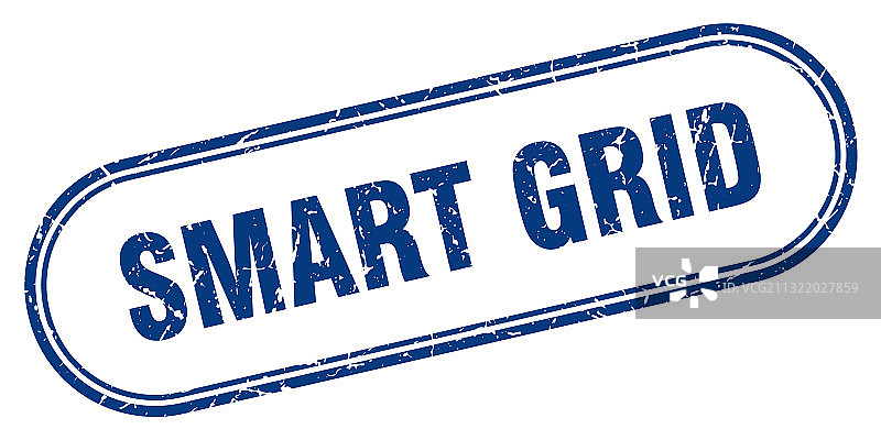 智能电网印章圆形复古纹理标志图片素材