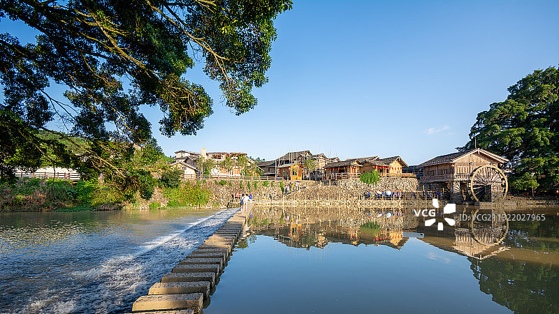 福建漳州南靖县云水谣风光，闽南，古镇，水乡，土楼图片素材