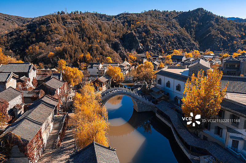 秋天的古北水镇图片素材