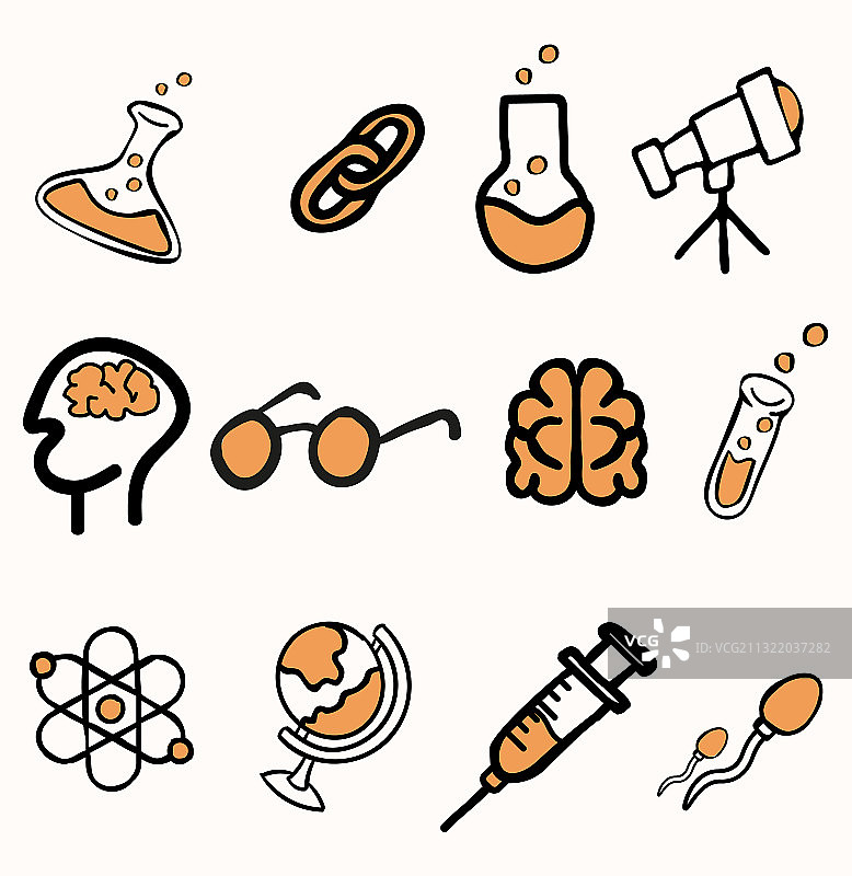 科学涂鸦标志概念合集图片素材