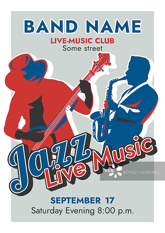 爵士乐队现场音乐海报图片素材