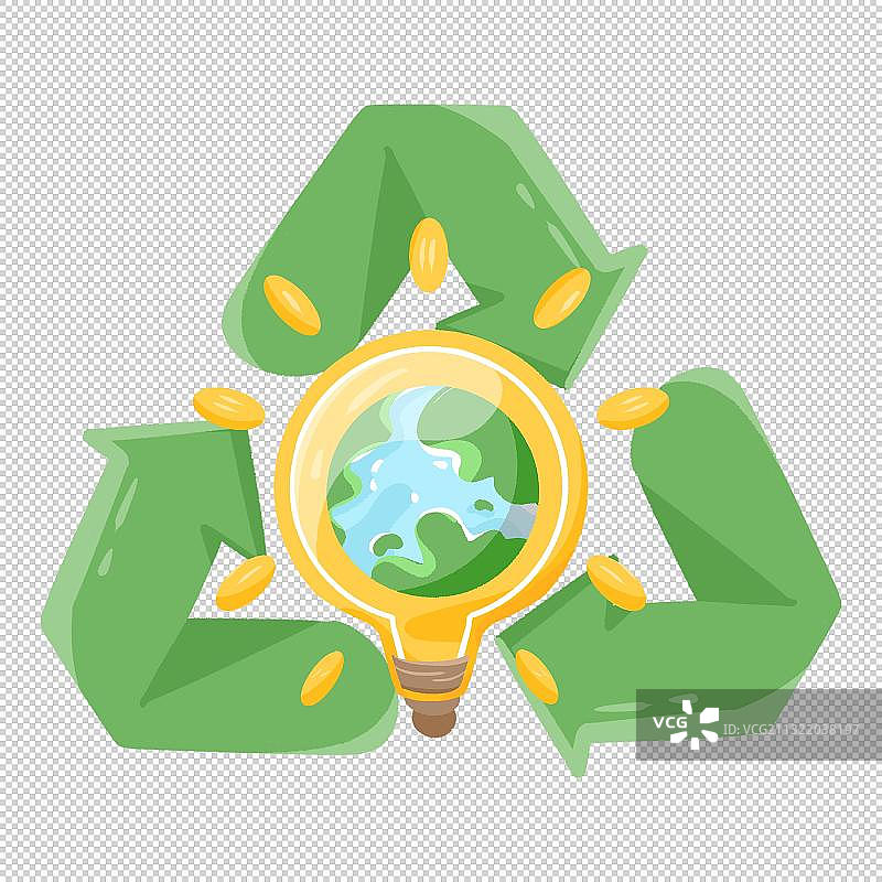 地球灯泡循环图片素材