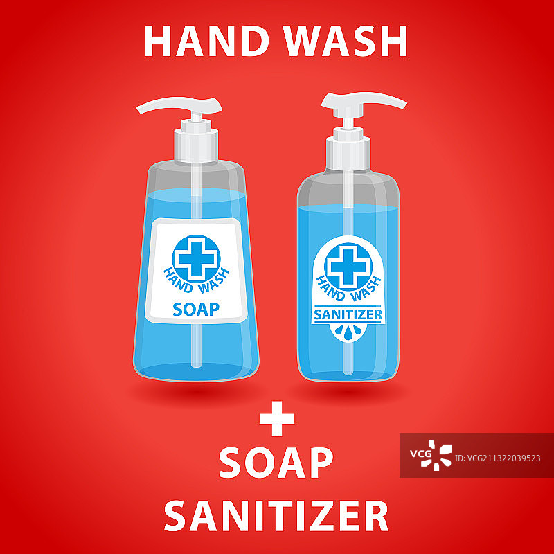 用手洗肥皂消毒剂瓶隔离图片素材