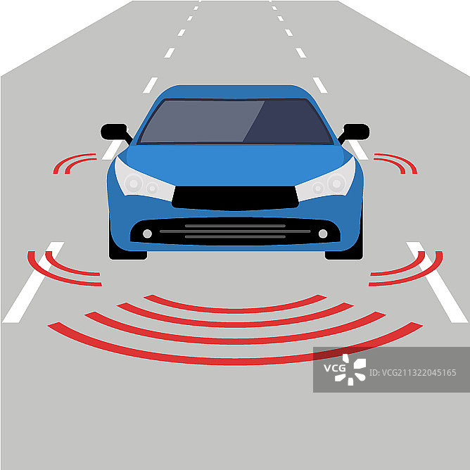 自动驾驶汽车图标驱动传感器数字图片素材