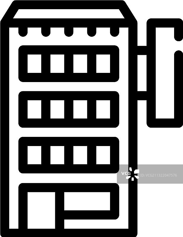 酒店建筑黑色线条图标图片素材